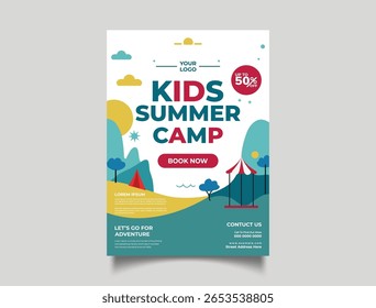 Plantilla para el cartel del evento del campamento de verano