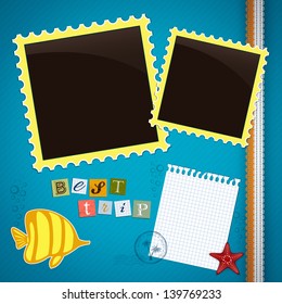 Template for Summer journey memory book