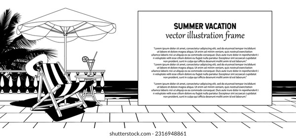 Planear un fondo de vacaciones de verano. Diseño conceptual de una plantilla de vacaciones y vacaciones. Ilustración vectorial.