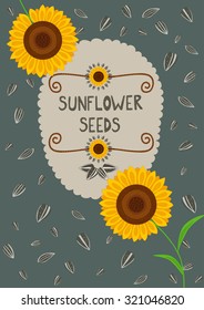 Template for sunflower seeds packaging and labels