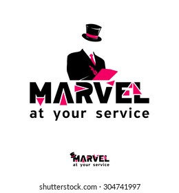 Template For Support Company, MARVEL At Your Service - Logo, Brand, Emblem