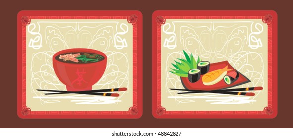 template of sushi menu