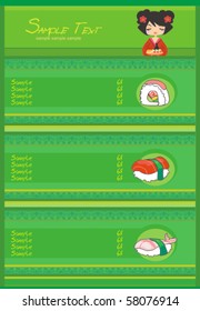 template of sushi menu