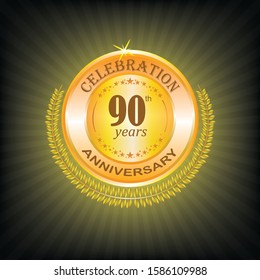 Template symbol 90 Years Anniversary Vector Illustration