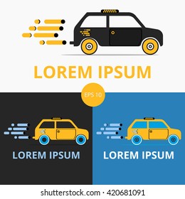 Template taxi logo. logo image in motion. Logo taxi. Taxi car in the city. taxi logo concept. Taxi service.Logo inspiration for shops, companies, advertising or other business. design with car taxi