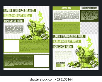 Template of a tea menu, concept design.
