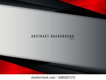 Template technology corporate concept abstract triangle geometric black and red on white background with space for your text. Vector illustration