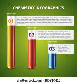 Template test tube glass  infographics / banners / concept vector illustration 