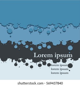 Template for text in blue and black colors, grunge style, urban.
