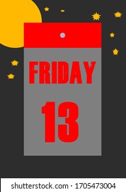 Template for the text for the date Friday 13. Halloween. Horror. Place for text. Background image. Place for text. Calendar date. Poster. Booklet. Promotional event. Greeting card.
