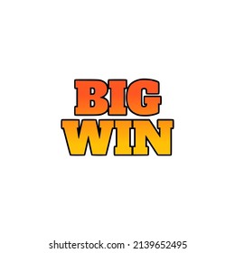 Template text design of big win isolated on white