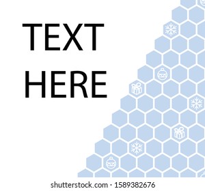 A template for a text field with a seamless pattern adjacent to it on a Christmas or New year theme