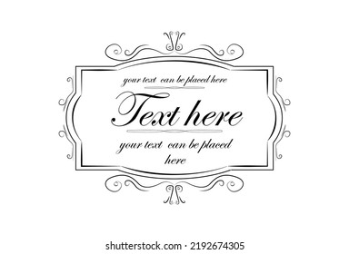 Template with text, isolated empty field, vector ornaments - illustration
