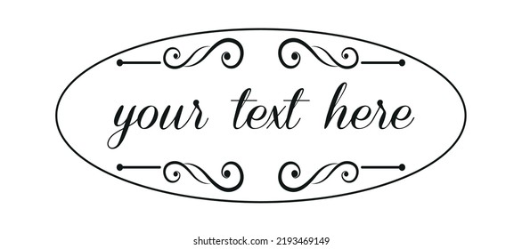Template with text, isolated empty field, vector ornaments - illustration