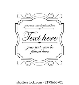 Template with text, isolated empty field, vector ornaments - illustration