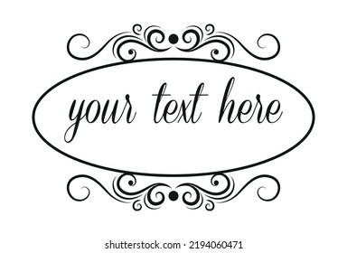 Template with text, isolated empty field, vector ornaments - illustration