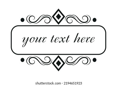 Template with text, isolated empty field, vector ornaments - illustration