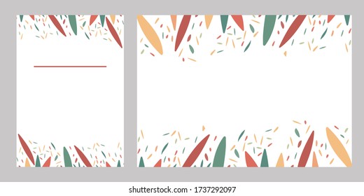 Papel de texto de plantilla con hojas de colores para su diseño. Adecuado para invitación de boda, menú, certificado, felicitación, portada