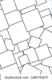 Template for the text white squares on a white background. Cube outline Abstraction. Poster. Booklet. Place for text. Background image. Vector.