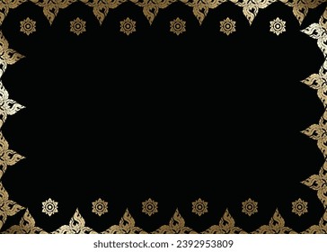 Template thai pattern background for greeting card, Thai art luxury banner, Vector illustration. Great for invitation, advertising, web site, flyer, menu, brochure, postcard, wallpaper