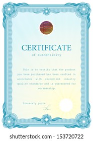 Template that is used in certificate, currency and diplomas. Vector illustration. EPS 8