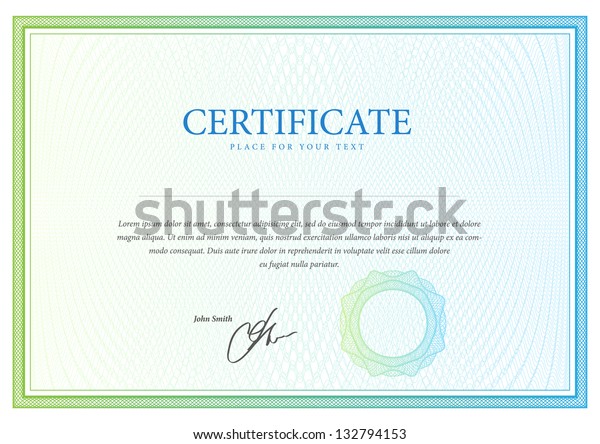 証明書 通貨 および卒業証書で使用されるテンプレート ベクターイラスト のベクター画像素材 ロイヤリティフリー