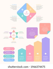 A template that visualizes elements and data in an infographic step by step.
