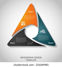 Template with three steps or options for diagrams, presentations and graphs