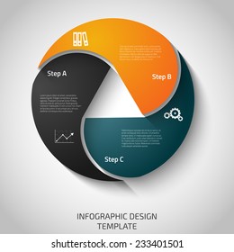 Vorlage mit drei Schritten oder Optionen für Diagramme, Präsentationen und Grafiken
