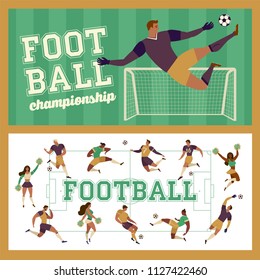 Template of the ticket for football. Vector illustration of Football Championship soccer sports background.