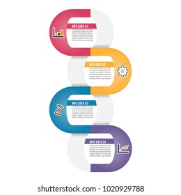 Template Timeline Infographic colored horizontal numbered for four position can be used for workflow, banner, diagram, web design, area chart