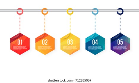 Template Timeline Infographic colored horizontal numbered for six position can be used for workflow, banner, diagram, web design, area chart