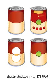Template tin can tomato soup isolated white background  Created in Adobe Illustrator  Image contains gradients   gradient meshes  EPS 8 