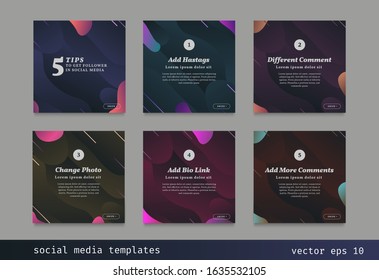 Template of tips to get follower on social media.
