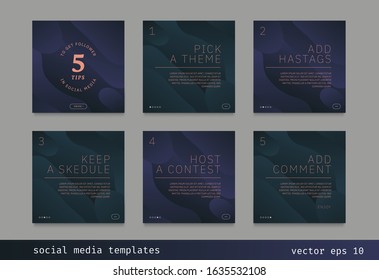 Template of tips to get follower on social media.