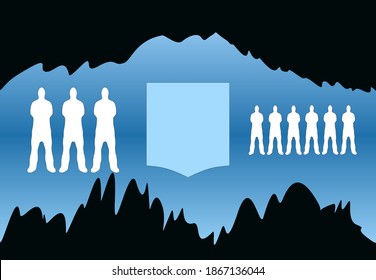 Template for the title page of a presentation, brochure, document, or report. Cover illustration.