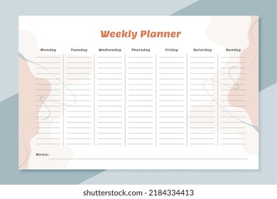 Template Todo List Weekly Plannet Design