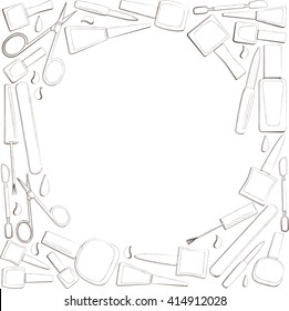 template of tools for manicure and pedicure