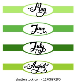 template of top banner for your own calendary design part 2