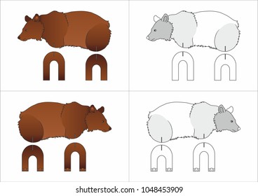 template toy bear made of paper