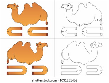 template toy camel made of paper