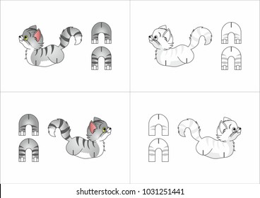 template toy cat made of paper