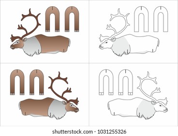 template toy north deer made of paper