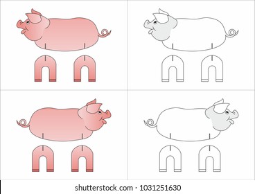 template toy pig made of paper