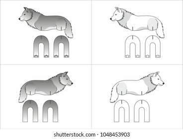 template toy wolf made of paper