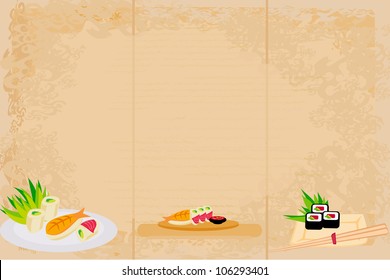 template of traditional Japanese food menu