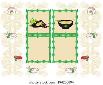 template of traditional Japanese food menu