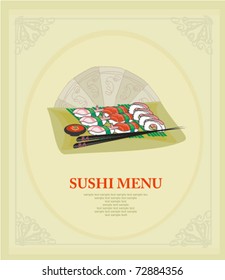 template of traditional Japanese food menu