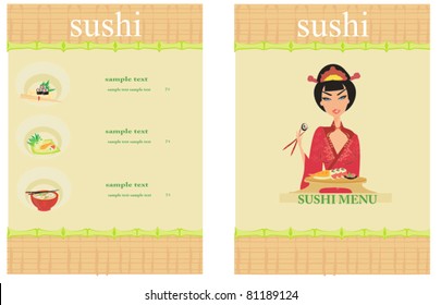template of traditional Japanese food menu