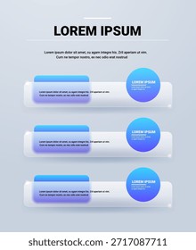 Plantilla de tres paneles de barra modernos Horizontales para la presentación de negocios. Plantilla de menú de infografía